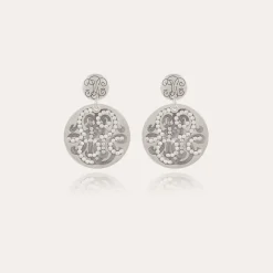 Gas Bijoux Diva strass earrings small size silver^Femme Boucles D'oreilles