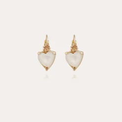 Gas Bijoux Donguette mother-of-pearl earrings gold - White Mother-of-pearl^Femme Boucles D'oreilles