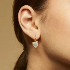 Gas Bijoux Donguette mother-of-pearl earrings gold - White Mother-of-pearl^Femme Boucles D'oreilles