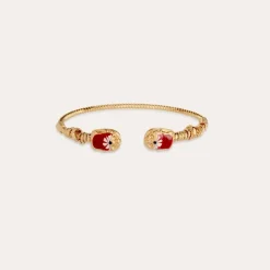 Gas Bijoux Duality large Scaramouche twist enamel bracelet gold^Femme Bracelets