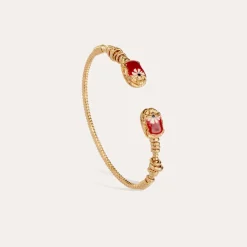 Gas Bijoux Duality large Scaramouche twist enamel bracelet gold^Femme Bracelets