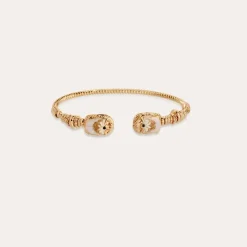 Gas Bijoux Duality large Scaramouche twist enamel bracelet gold^Femme Bracelets