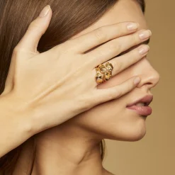 Gas Bijoux Duality Scaramouche ring gold^Femme Bagues