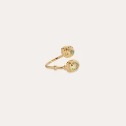 Gas Bijoux Duality Scaramouche ring gold - Emerald - Capsule The Precious^Femme Bagues