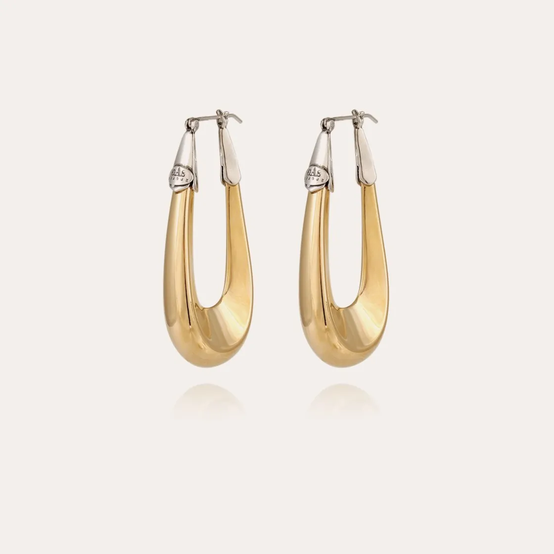 Gas Bijoux Ecume bicolor earrings large size gold^Femme Boucles D'oreilles