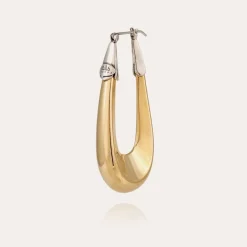 Gas Bijoux Ecume bicolor earrings large size gold^Femme Boucles D'oreilles