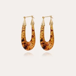 Gas Bijoux Ecume earrings acetate gold - Tortoise^Femme Boucles D'oreilles