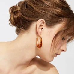 Gas Bijoux Ecume earrings acetate gold - Tortoise^Femme Boucles D'oreilles