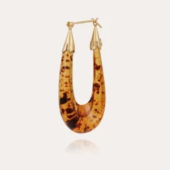 Gas Bijoux Ecume earrings acetate gold - Tortoise^Femme Boucles D'oreilles