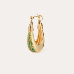 Gas Bijoux Ecume earrings gold - Emerald - Capsule The Precious^Femme Boucles D'oreilles|Boucles D'oreilles