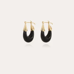 Gas Bijoux Ecume earrings small size acetate gold -^Femme Boucles D'oreilles