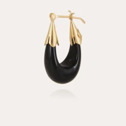 Gas Bijoux Ecume earrings small size acetate gold -^Femme Boucles D'oreilles