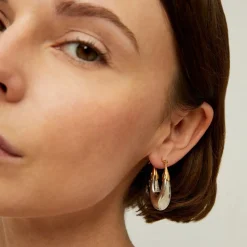 Gas Bijoux Ecume earrings small size bicolor^Femme Boucles D'oreilles