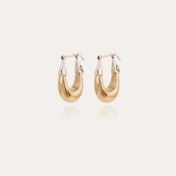 Gas Bijoux Ecume earrings small size bicolor gold^Femme Boucles D'oreilles
