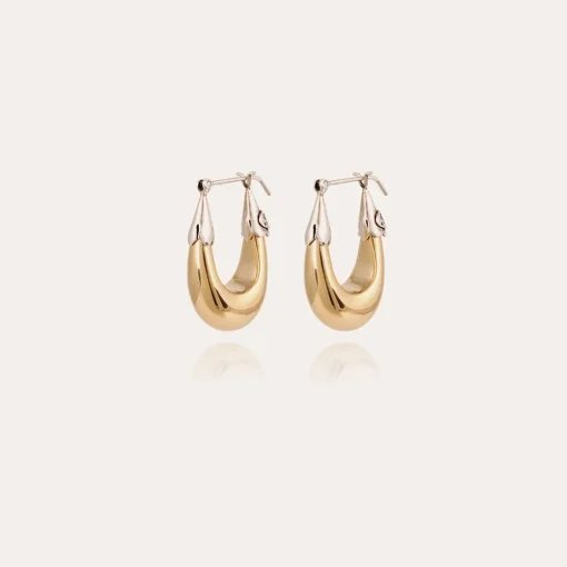 Gas Bijoux Ecume earrings small size bicolor gold^Femme Boucles D'oreilles
