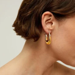 Gas Bijoux Ecume earrings small size bicolor gold^Femme Boucles D'oreilles