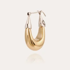 Gas Bijoux Ecume earrings small size bicolor gold^Femme Boucles D'oreilles