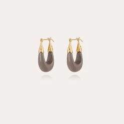 Gas Bijoux Ecume earrings small size acetate gold -^Femme Boucles D'oreilles