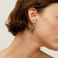 Gas Bijoux Ecume earrings small size acetate gold -^Femme Boucles D'oreilles