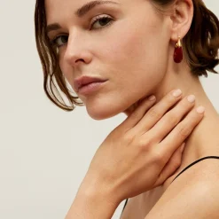 Gas Bijoux Ecume earrings small size acetate gold -^Femme Boucles D'oreilles|Boucles D'oreilles