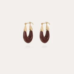 Gas Bijoux Ecume earrings small size acetate gold - Purple^Femme Boucles D'oreilles|Boucles D'oreilles