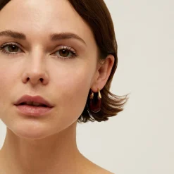 Gas Bijoux Ecume earrings small size acetate gold - Purple^Femme Boucles D'oreilles|Boucles D'oreilles