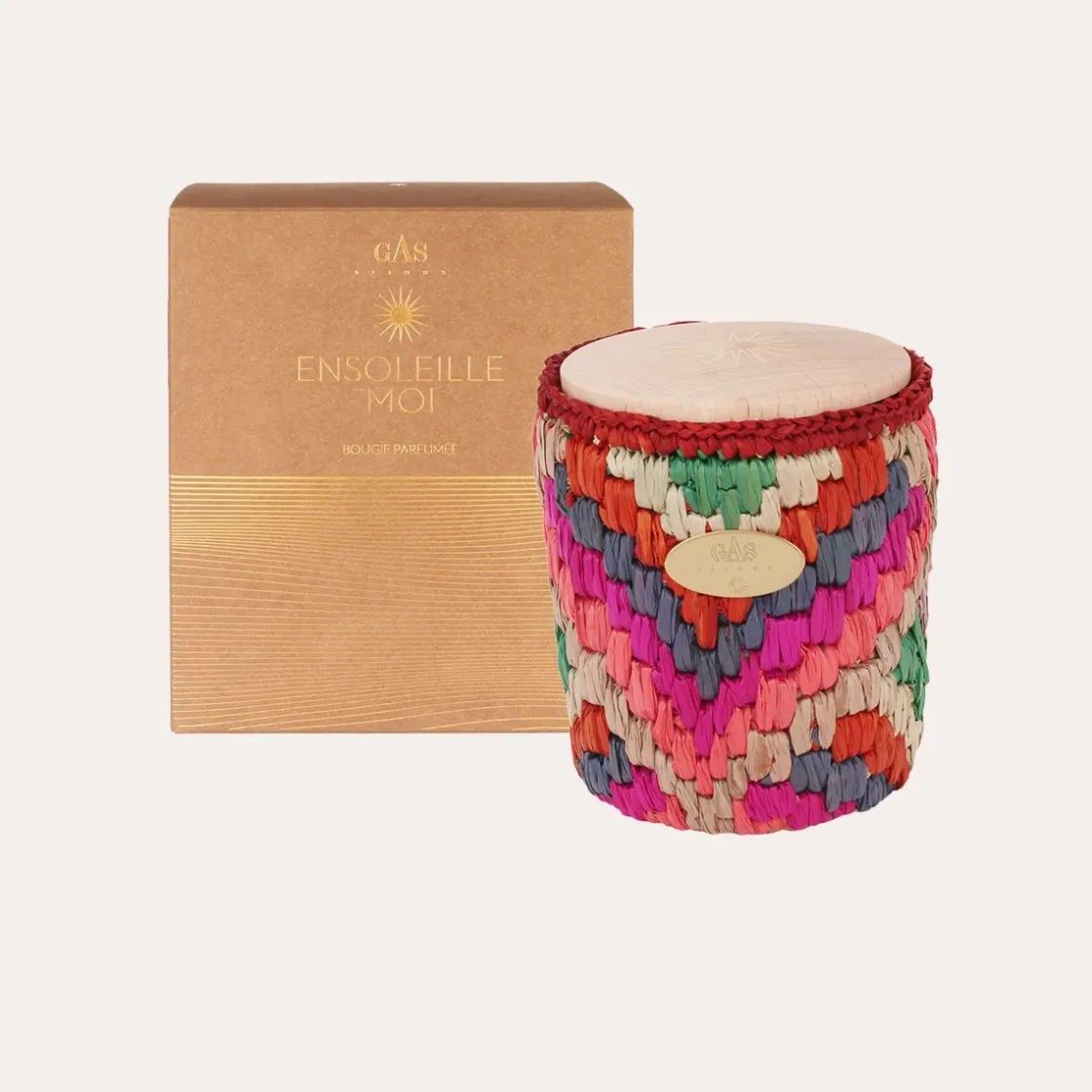 Gas Bijoux Ensoleille Moi candle raffia^ Bougies Raphia Ensoleille Moi