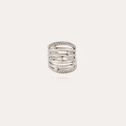 Gas Bijoux Etincelle cabochons ring silver^Femme Bagues
