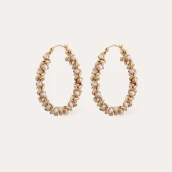 Gas Bijoux Eurydice earrings medium size gold - Cultured Pearl^Femme Boucles D'oreilles
