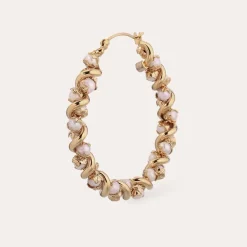 Gas Bijoux Eurydice earrings medium size gold - Cultured Pearl^Femme Boucles D'oreilles