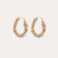 Gas Bijoux Eurydice earrings small size gold - Cultured Pearl^Femme Boucles D'oreilles