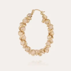 Gas Bijoux Eurydice hoop earrings medium size gold -^Femme Boucles D'oreilles