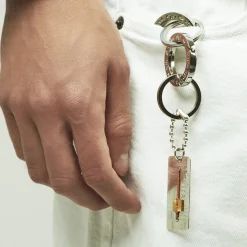 Gas Bijoux Evita key ring silver^Homme Accessoires Homme|Broches & Porte-clefs