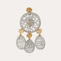 Gas Bijoux Fanfaria raffia earrings small size gold^Femme Boucles D'oreilles