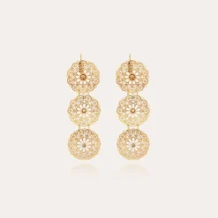 Gas Bijoux Flocon Triple earrings mini gold^Femme Boucles D'oreilles
