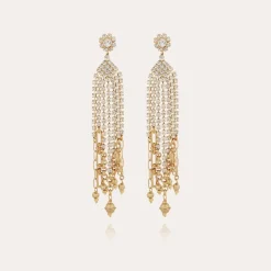 Gas Bijoux Grace strass earrings gold^Femme Boucles D'oreilles