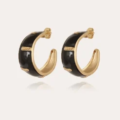Gas Bijoux Idra hoop earrings enamel gold^Femme Boucles D'oreilles