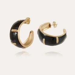 Gas Bijoux Idra hoop earrings enamel gold^Femme Boucles D'oreilles