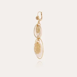 Gas Bijoux Idylle earrings small size gold - White Mother-of-pearl^Femme Boucles D'oreilles