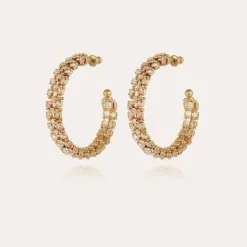 Gas Bijoux Izilda strass hoop earrings gold^Femme Boucles D'oreilles|Boucles D'oreilles