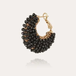 Gas Bijoux Izzia earrings small size gold - Black Onyx^Femme Boucles D'oreilles