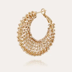 Gas Bijoux Izzia strass earrings large size gold^Femme Boucles D'oreilles