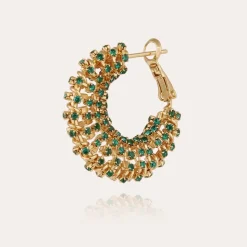 Gas Bijoux Izzia strass earrings small size gold^Femme Boucles D'oreilles