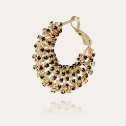 Gas Bijoux Izzia strass earrings small size gold^Femme Boucles D'oreilles