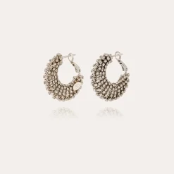 Gas Bijoux Izzia strass earrings small size rhodium finish^Femme Boucles D'oreilles
