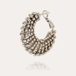 Gas Bijoux Izzia strass earrings small size rhodium finish^Femme Boucles D'oreilles