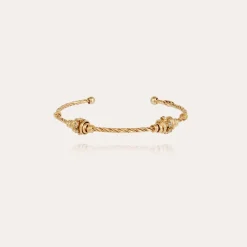Gas Bijoux Jonc Torsade 2 strass bracelet small size gold^Femme Bracelets