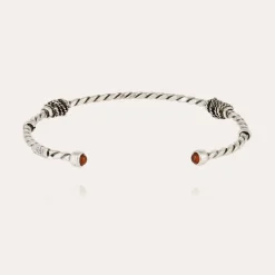 Gas Bijoux jonc Torsade cabochons bracelet small size silver^Femme Bracelets