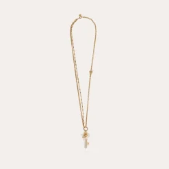 Gas Bijoux Lancelot long necklace gold - White Mother-of-pearl^Femme Sautoirs