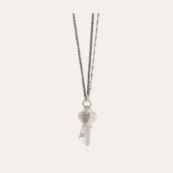 Gas Bijoux Lancelot long necklace silver - White Mother-of-pearl^Femme Sautoirs